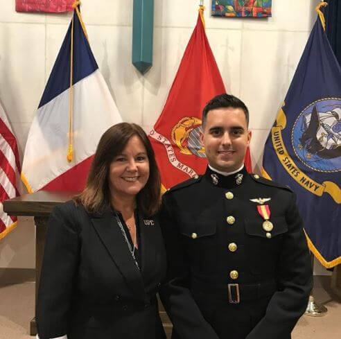 John Batten's daughter, Karen Pence, with her son, Michael.